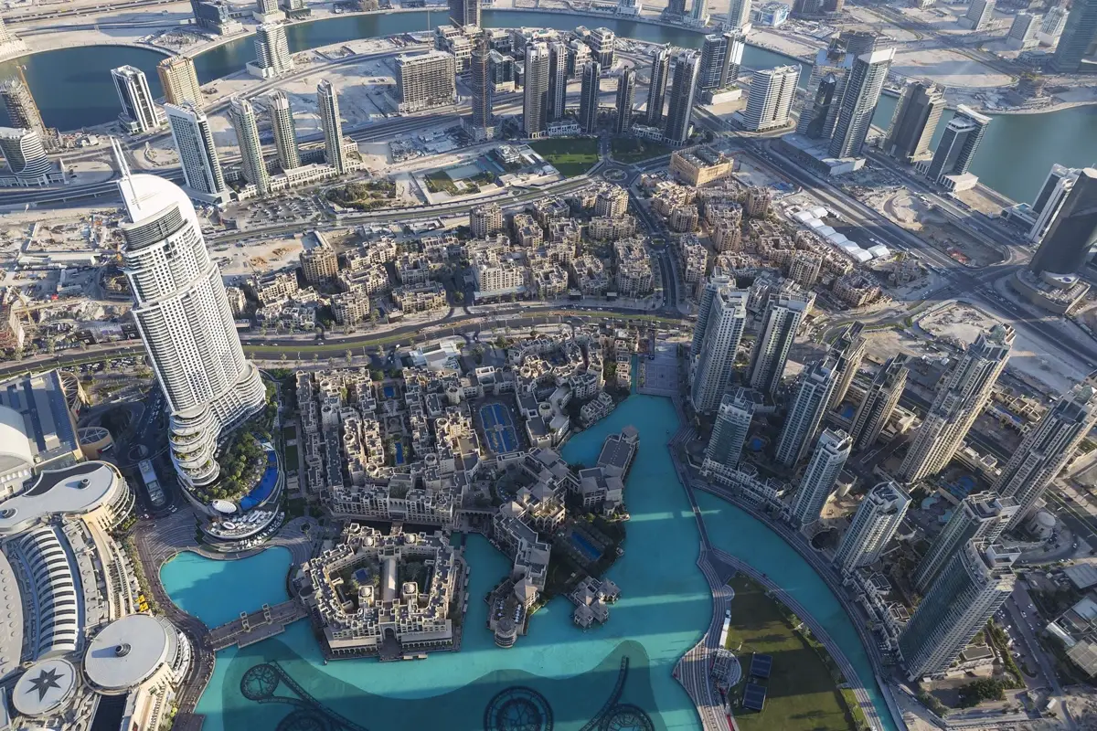 Aerial view of Downtown Dubai